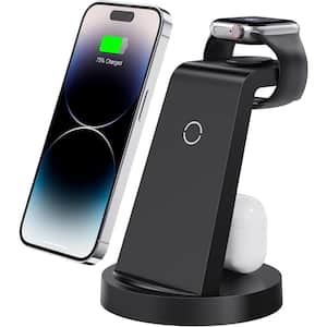 3 en 1 Station de Charge Sans Fil Qumox Support Qi Chargeur Induction pour  Apple Watch Air Pods iPhone Noire - Chargeur pour téléphone mobile à la Fnac