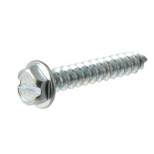 #14 x 1-1/2 in. Zinc Plated Slotted Hex Head Sheet Metal Screw (3-Pack)