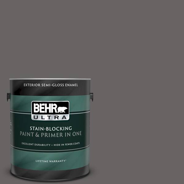 BEHR ULTRA 1 gal. #UL250-1 Arabian Veil Semi-Gloss Enamel Exterior Paint and Primer in One