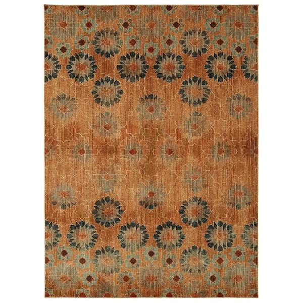 Mohawk Home In Bloom by Patina Vie Saffron 8 ft. x 10 ft. Floral Area Rug