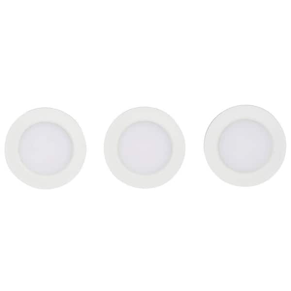 Commercial Electric 3-Light White LED Puck Light Kit