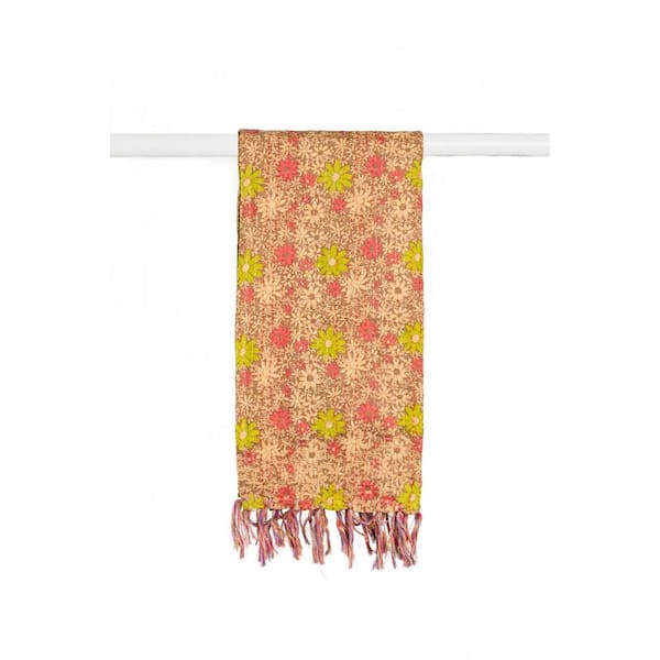 HomeRoots Charlie Brown Floral Cotton Throw Blanket