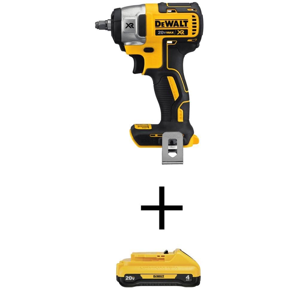 DEWALT 20V MAX XR Cordless Brushless 3/8 in. Compact Impact Wrench with 20V MAX 4.0Ah Compact Lithium-Ion Battery -  DCF890BW240