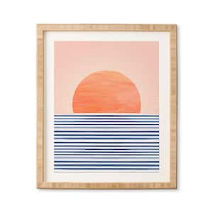 "Summer Sunrise" by Modern Tropical Bamboo Framed Nature Art Print 14 in. x 16.5 in.
