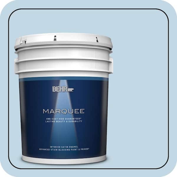 BEHR MARQUEE 5 gal. #S500-1 Distant Shore Satin Enamel Interior Paint & Primer