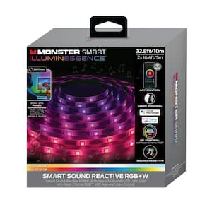 32.8ft Smart Sound Reactive Multi-Color Multi-White Livingroom LED Amplifier Light Strip, Mobile App Control