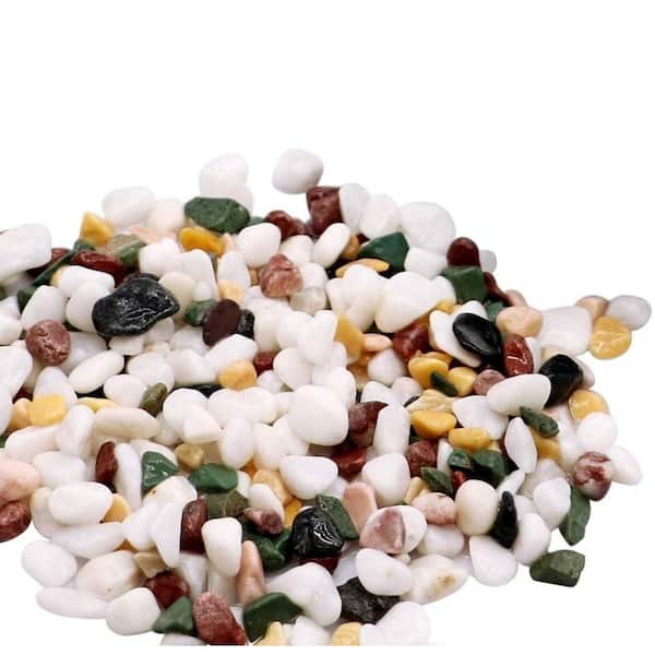 6 lb. Mixed Color River Rocks-Polished Pebbles for Plants, Terrariums & Gardening, 0.1 cu. ft.