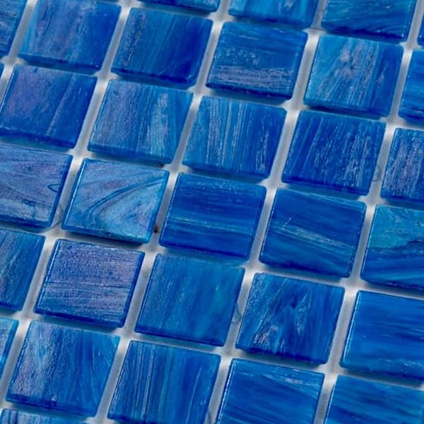 Apollo Tile Celestial Glossy Trypan Blue 12 in. x 12 in. Glass