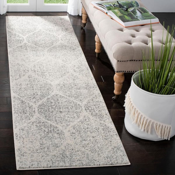 Madison Ivory/Silver 2 ft. x 22 ft. Runner Rug
