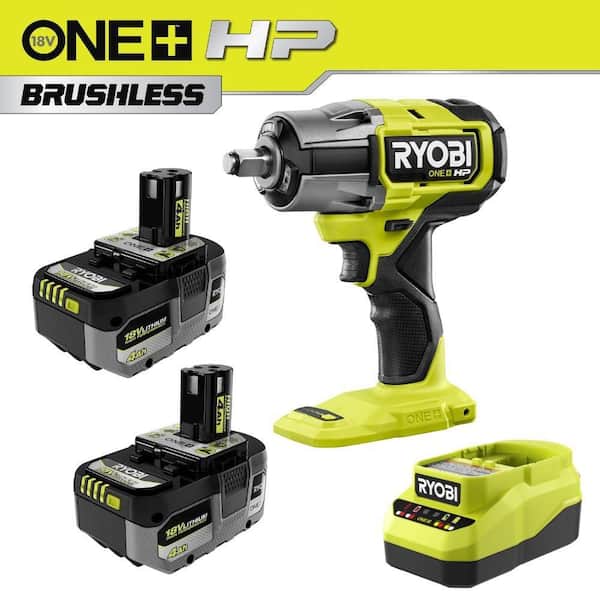 ONE+ HP 18V Brushless Cordless 4-Mode 1/2 in. Impact Wrench Kit with (2) 4.0 Ah HIGH PERFORMANCE Batteries and Charger