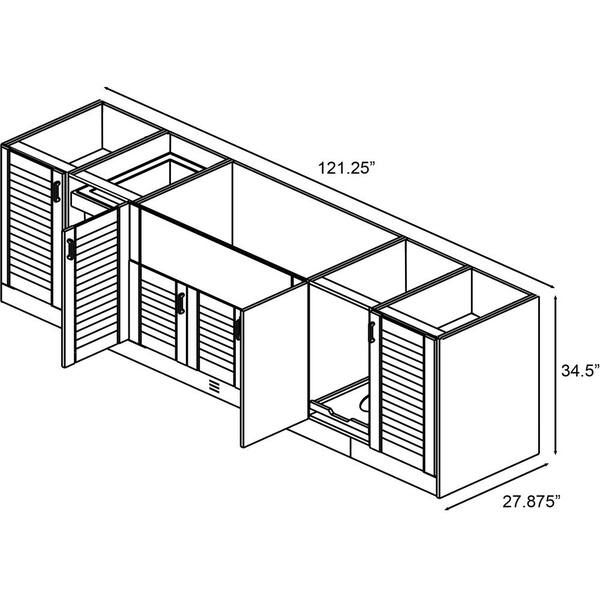 Batten Double Teak Outdoor Kitchen Cabinet Set + Reviews