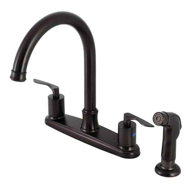 Kingston Brass Serena 2-Handle Standard Kitchen Faucet and Sprayer in Oil Rubbed Bronze