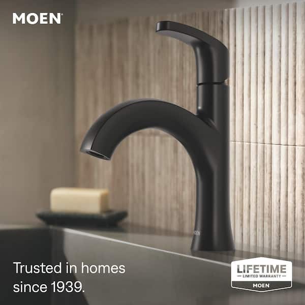 Karis Single Hole Single Handle Bathroom Faucet in Matte Black