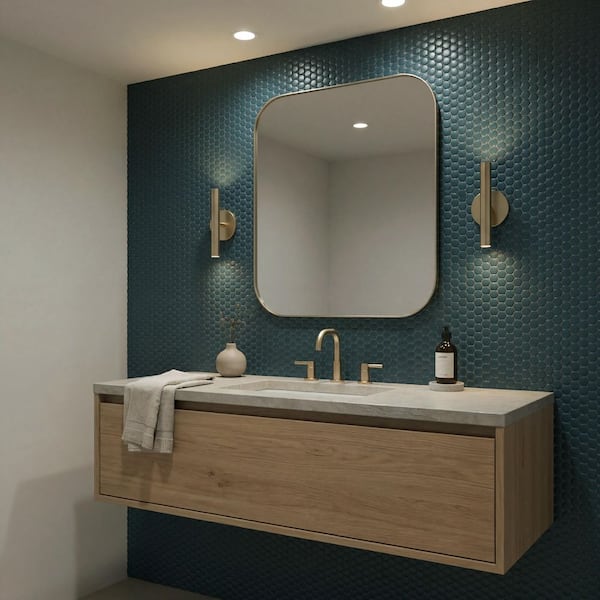 Nocturne Blue Satin 12 in. x 11 in Penny Round Matte Porcelain Mosaic Tile (14.85 sq.ft. / Case)