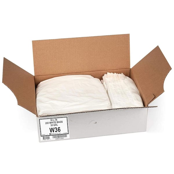 Aluf Plastics 8 gal. 0.7 Mil White Trash Bags 22 in. x 22 in. Pack of 200 for Home, Kitchen, Bathroom and Office