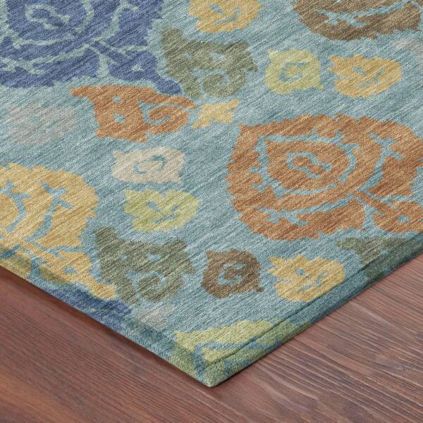 Chantille Machine Washable Indoor/Outdoor Abstract ACN2460 Teal 5 ft. x 7 ft. 6 in. Area Rug