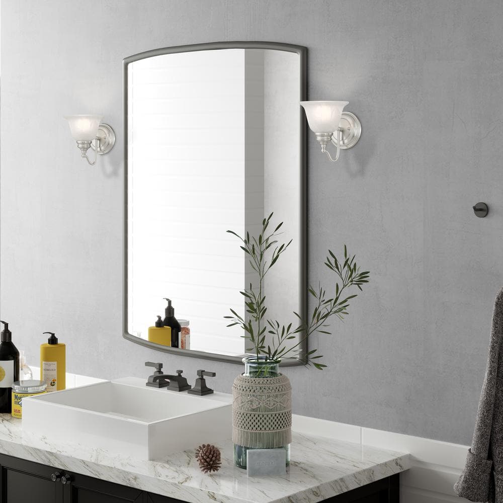 Essex Brushed Nickel 7.5" Dimmable Vanity Light with Alabaster Glass