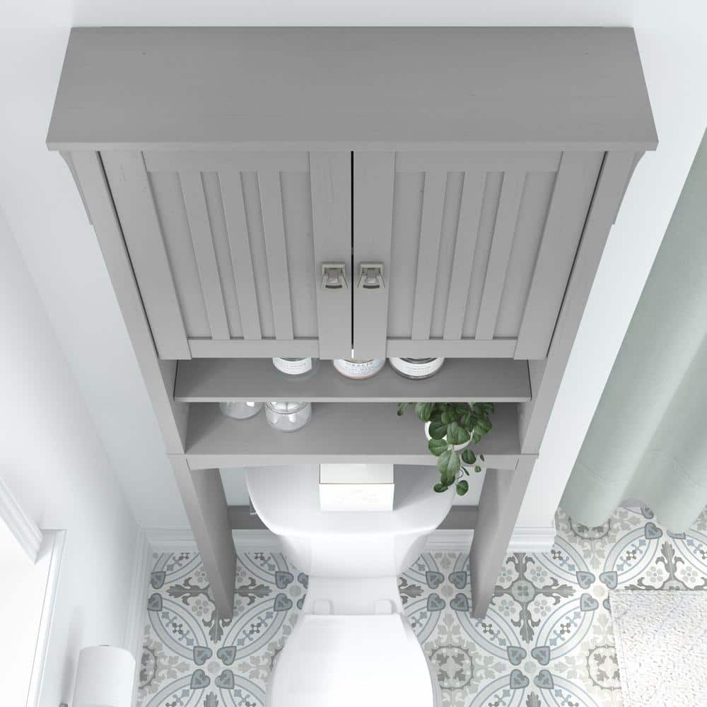 Cape Cod Gray Over The Toilet Storage Cabinet with Adjustable Shelves