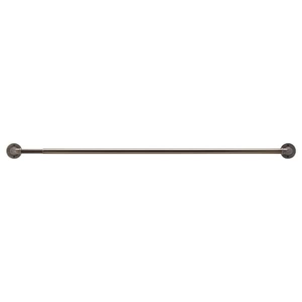 StyleWell - 66 in. - 120 in. Telescoping 3/4 in. Industrial Pipe Finial Single Curtain Rod Kit in Gunmetal