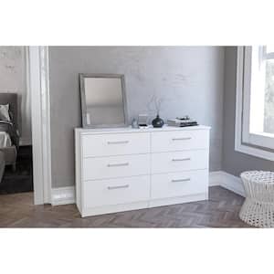 Juliette 6-Drawer Dresser White 29.25 in. H x 50 in. W x 15 in D