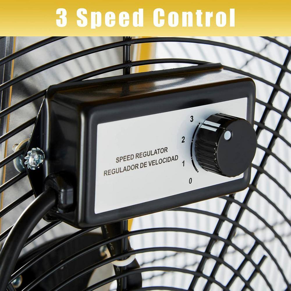 30 Inch Yellow High Velocity Aluminum Drum Floor Fan