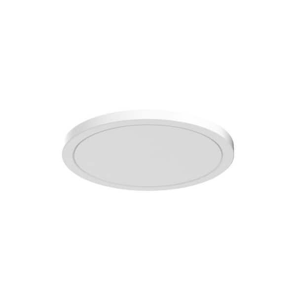 9 in. Integrated LED Flush Mount Ceiling Light, 18W Hardwire Ultra Thin Round White Fixture, Non-Dimmable, 1 Pack