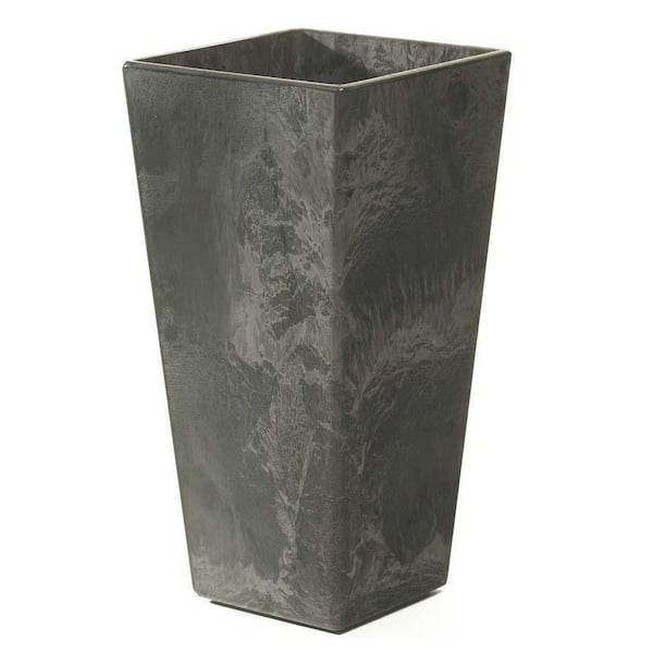 Home Decorators Collection Ella 11 in. Square Black Resin Planter