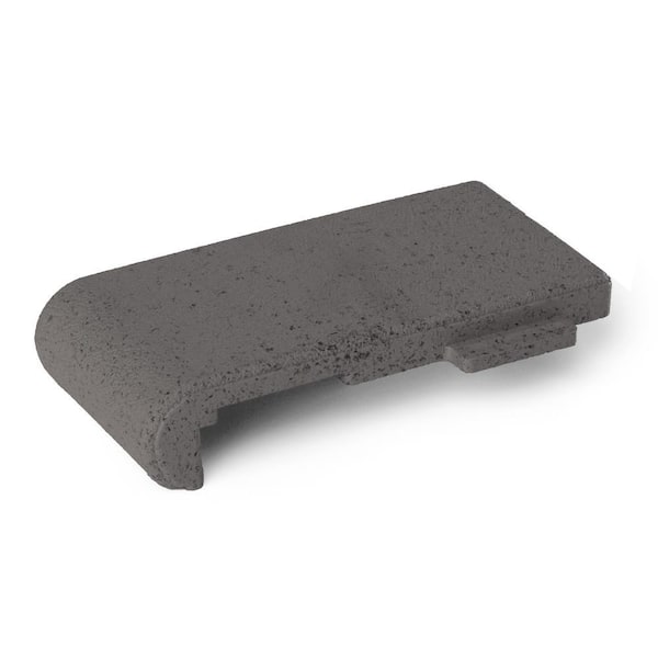 Bullnose Paver with Tabs 4 in. x 8 in. x 1.25 in. Charcoal Composite (36-Pieces / 12 Linear ft.)