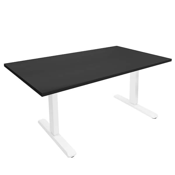 55 in. Black Rectangular Height Adjustable Electric Standing Desk