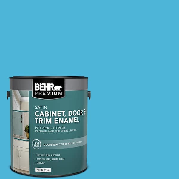 BEHR PREMIUM 1 gal. #P490-4 Aztec Sky Satin Enamel Interior/Exterior Cabinet, Door & Trim Paint