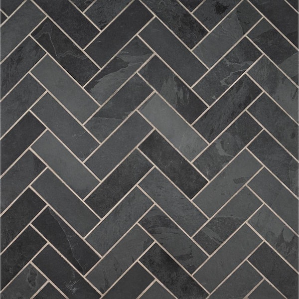 MSI Montauk Black 4 in. x 12 in. Gauged Slate Floor and Wall Tile 5 sq. ft. / case