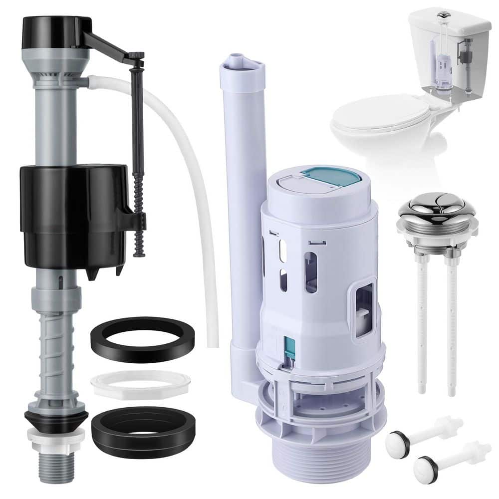 3 in. Universal Toilet Tank Replacement Kit with Push Button, Toilet Fill Valve, Bowl Gasket and Plastic Bolts price history on PriceWatchPro