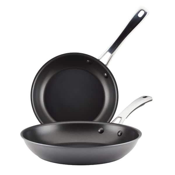 Rachael Ray Cook + Create 2- Piece Hard Anodized Aluminum Nonstick Skillet Set in Black