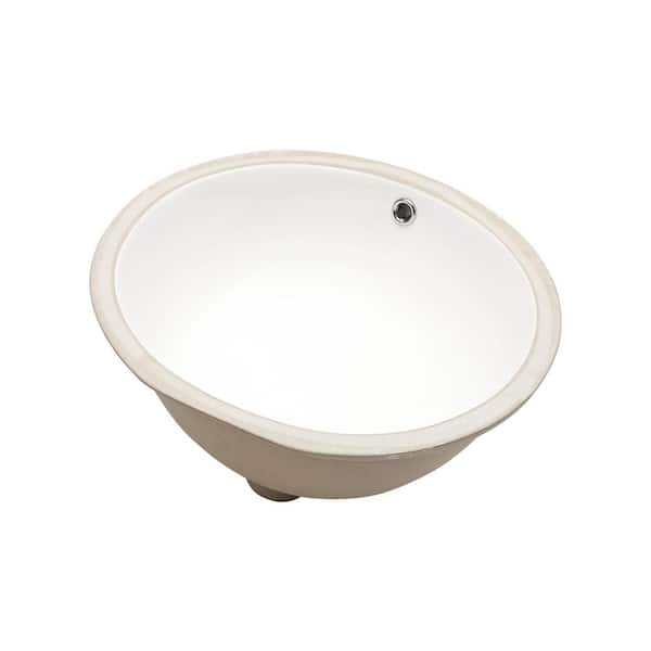 LORDEAR 19 in. Oval Porcelain Undermount Bathroom Vessel Sink in White with Overflow