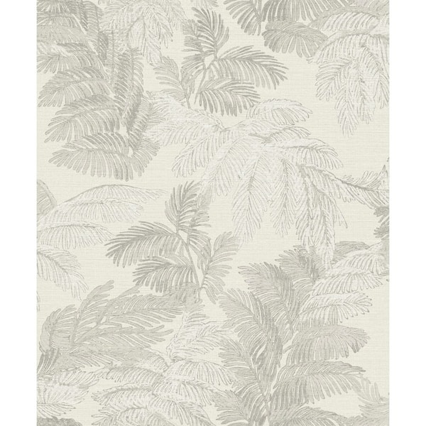 Unbranded Italian Style Beige Palm Leaf Design Sheen Finish Vinyl on Non-Woven Non-Pasted Wallpaper Roll