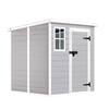 Tenleaf 6 ft. W x 6 ft. D Gray Resin Shed with Floor and Window and Lockable Doors and Vents (36 sq. ft. ) FCBF15-311