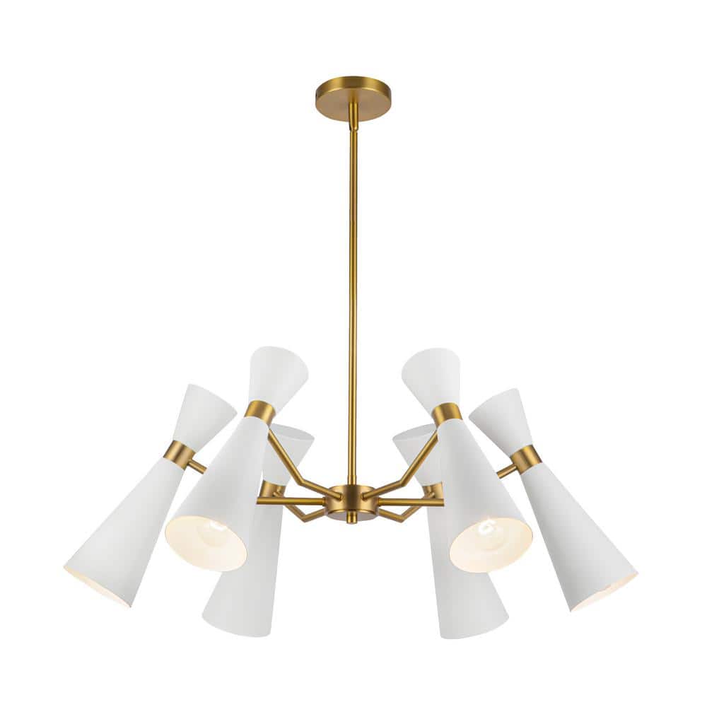 Blake 32 in. 6 Light 60-Watt White/Aged Gold Chandelier price history on PriceWatchPro