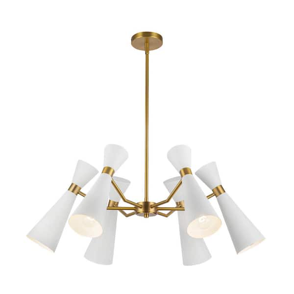 ALORA MOOD Blake 32 in. 6 Light 60-Watt White/Aged Gold Chandelier