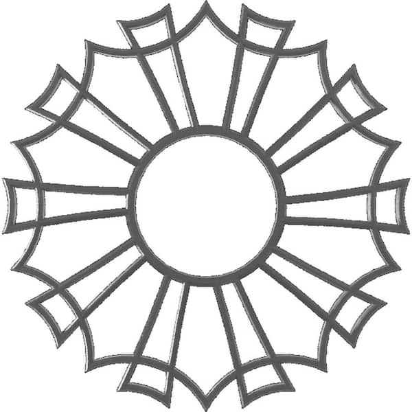 Ekena Millwork 3/4 in. x 24 in. x 24 in. Augustus Architectural Grade PVC Peirced Ceiling Medallion