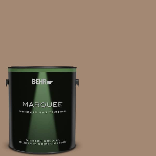 BEHR MARQUEE 1 gal. #QE-22 Terrazzo Brown Semi-Gloss Enamel Exterior Paint & Primer