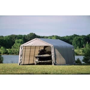 12 ft. W x 20 ft. D x 8 ft. H Peak-Style Garage Storage Shelter with Corrosion-Resistant, All-Steel Frame and Zippers