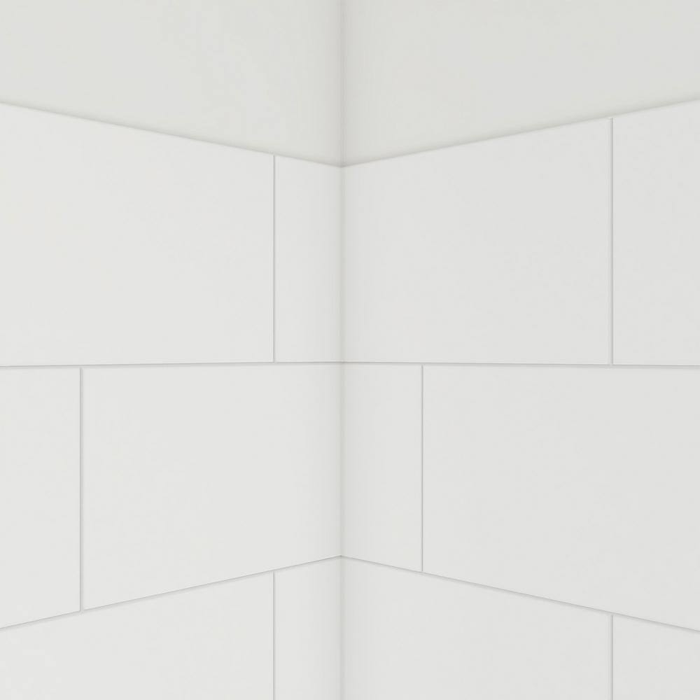 DreamStone 60" x 32" White Solid Surface Alcove Shower Kit