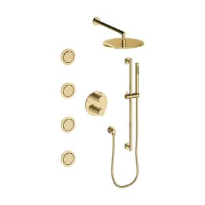 ZLINE Emerald Bay 4-Jet Thermostatic Shower System in Gold