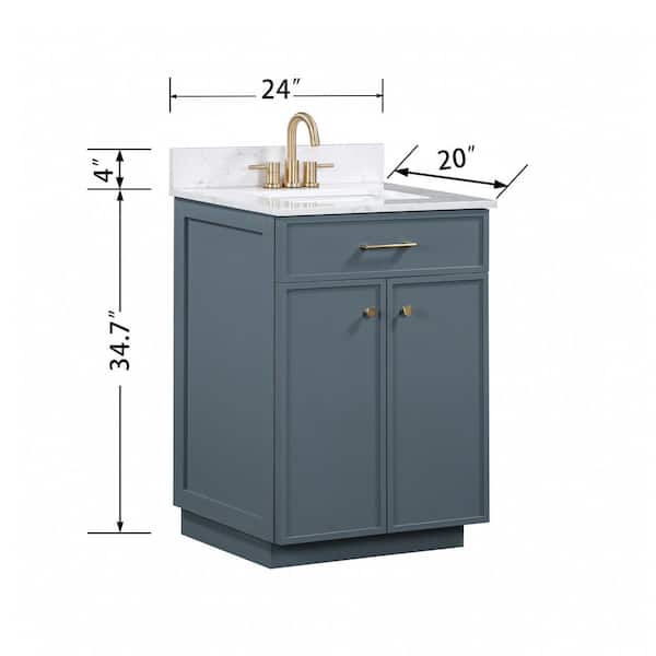 Glacier Bay Marcote 24 in. Single Sink Freestanding Slate Blue
