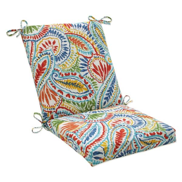 Pillow Perfect Paisley Blue/Multi Ummi Rectangular Outdoor Seat Cushion