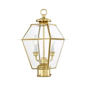 Westover 2-Light Polished Brass Outdoor Post Head Lantern