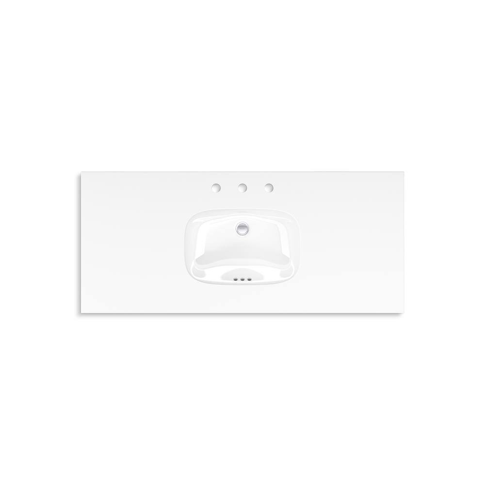 Spacity 48" White Wall-Hung Bathroom Vanity with Quartz Top
