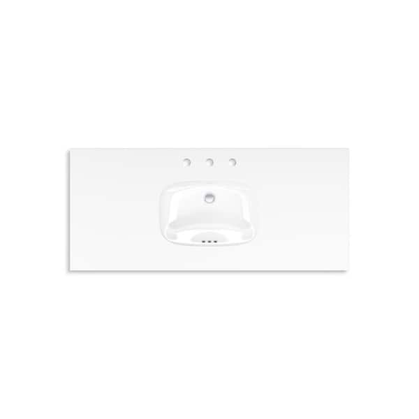KOHLER Spacity 47.99in. Single Sink Floating Dark Steel Bath Vanity with White Quartz Top Assembled