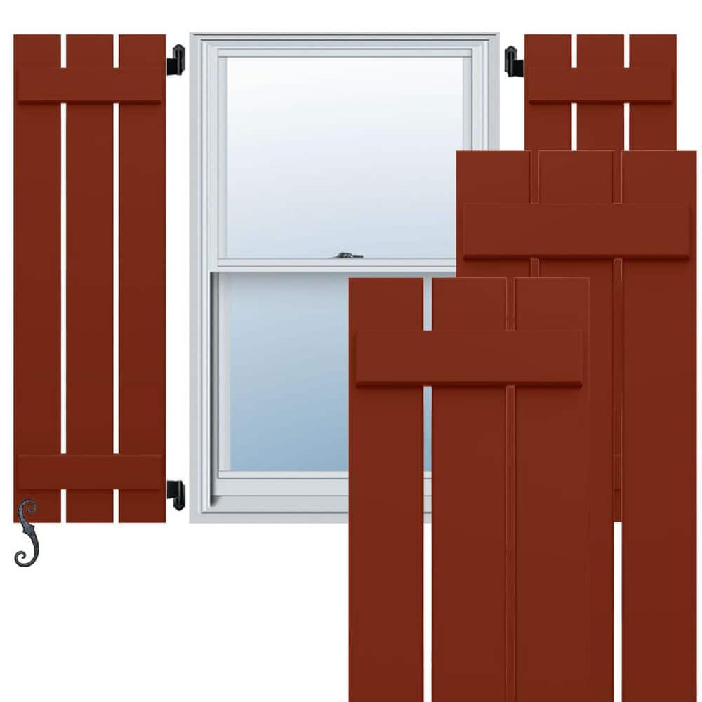 "17 1/8""W x 60""H EnduraCore Composite 3-Board Spaced Board-n-Batten Shutters, Pepper Red (Pair-No Hardware)" price history on PriceWatchPro