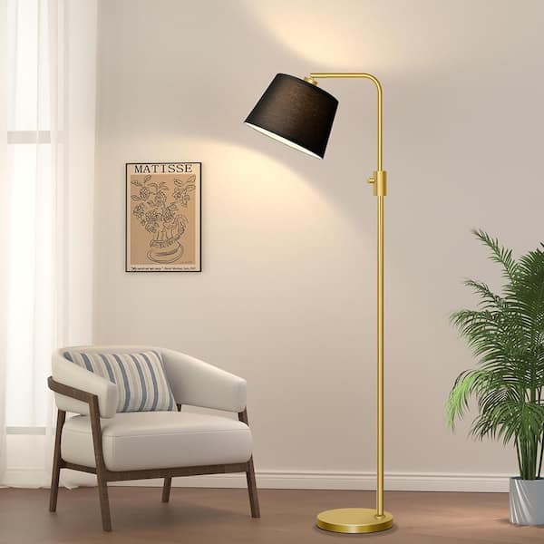 ラーセンゴールド 65 in. Gold 1-Light Lantern Floor Lamp with LED Bulb Included Lamp